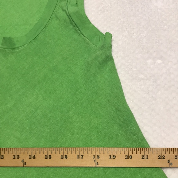 GG Luxe 100% Linen Sleeveless A-line Dress Cover Up Bright Green Size Medium - Picture 6 of 9